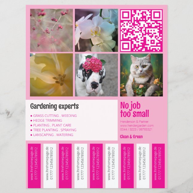 Riv Av Flygblad fyrkantiga bilder rosa Trädgårdssk (Framsidan)