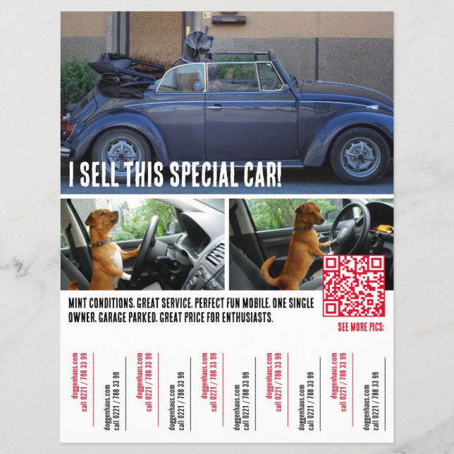 Riv av Tårar Bilförsäljning  Reklamblad (Framsidan)