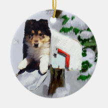 Riv Collie Puppy-julklappar Ornament
