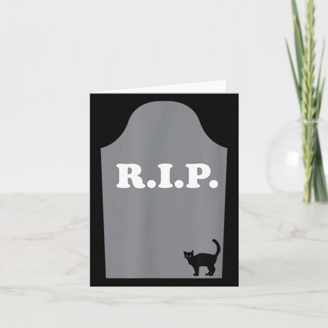 Riv Grav Svart Katt Halloween Kort (Framsida)