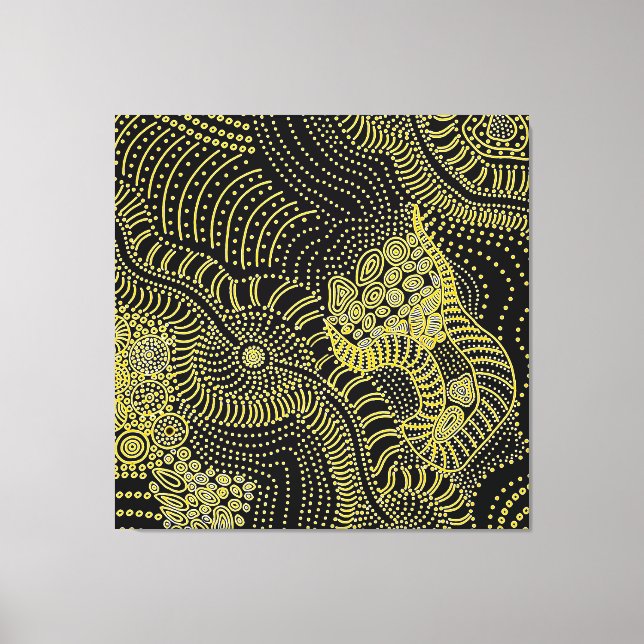 Riv över prickad linje - Aboriginell grafik Canvastryck (Framsida)