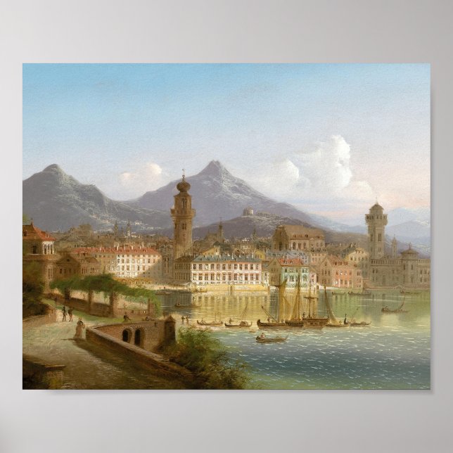 Riva på Sjö Garda | Johann Wilhelm Jankowsky Poster (Framsidan)