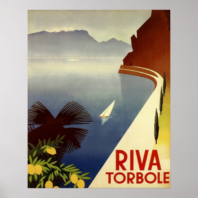 Riva Torbole, Sjö Garda, Italien, italienska rivie Poster (Framsidan)
