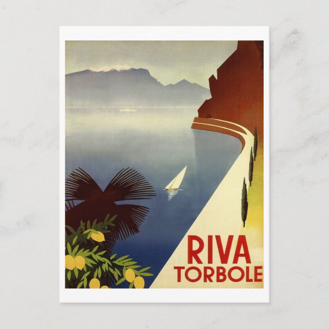 Riva Torbole, Sjö Garda, Italien, italienska rivie Vykort (Framsida)