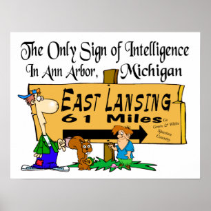 Rivalry Print Michigan State/Michigan Poster