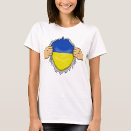 Riven skjorta med ukrainska flaggan inuti t shirt