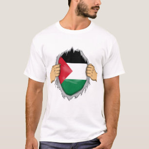 Riven skjorta Palestinska flaggan inuti T Shirt
