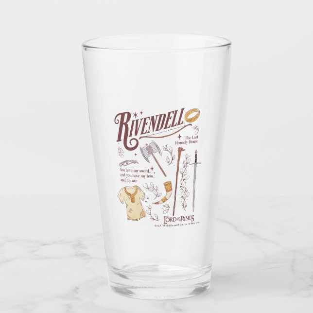 RIVENDELL™ Akvarell Collage Grafik Glaskopp (Framsida)