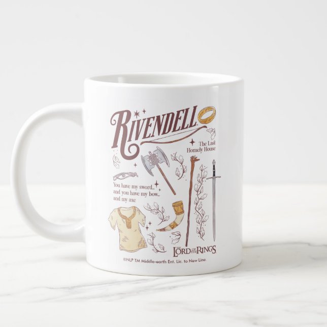 RIVENDELL™ Akvarell Collage Grafik Jumbo Mugg (Vänster)