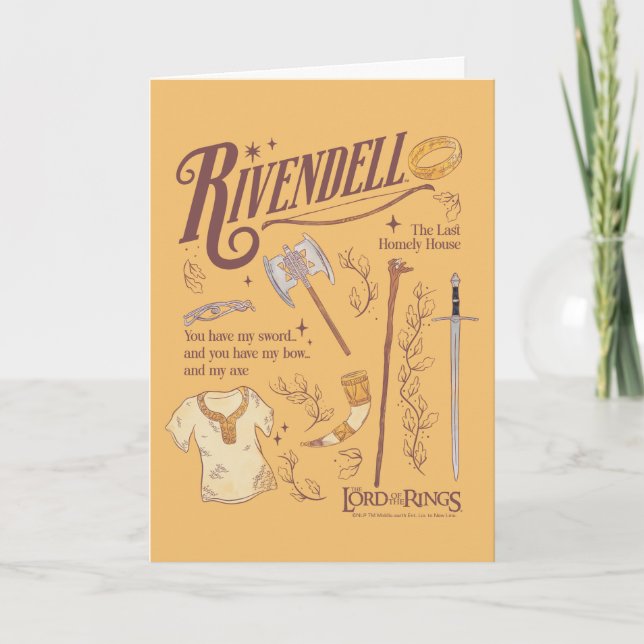 RIVENDELL™ Akvarell Collage Grafik Kort (Framsida)
