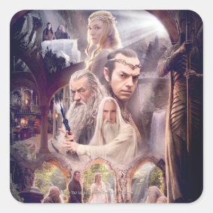 Rivendell Character Collage Fyrkantigt Klistermärke