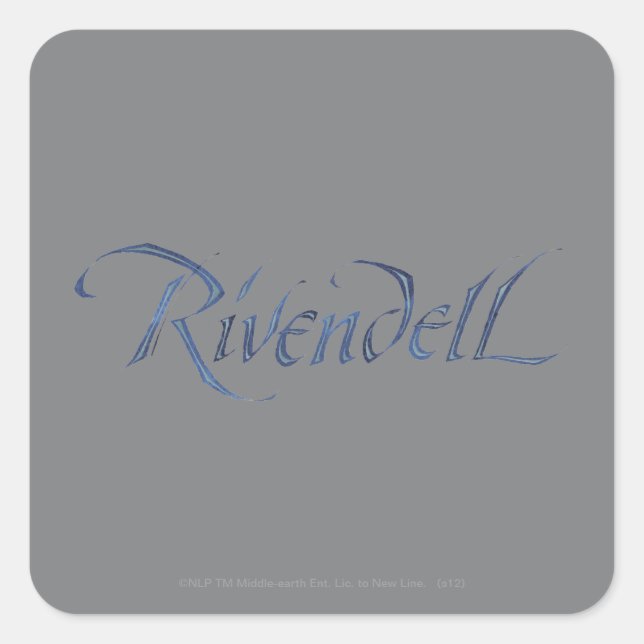Rivendell Namn Textured Fyrkantigt Klistermärke (Framsida)