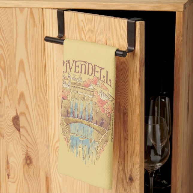 RIVENDELL™ Sällskapets akvarellillustration Kökshandduk (Thirds Fold)