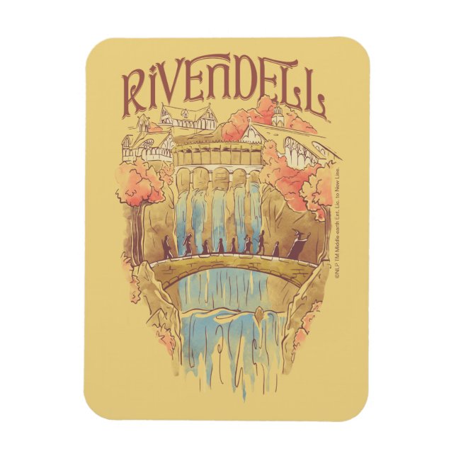 RIVENDELL™ Sällskapets akvarellillustration Magnet (Vertikal)