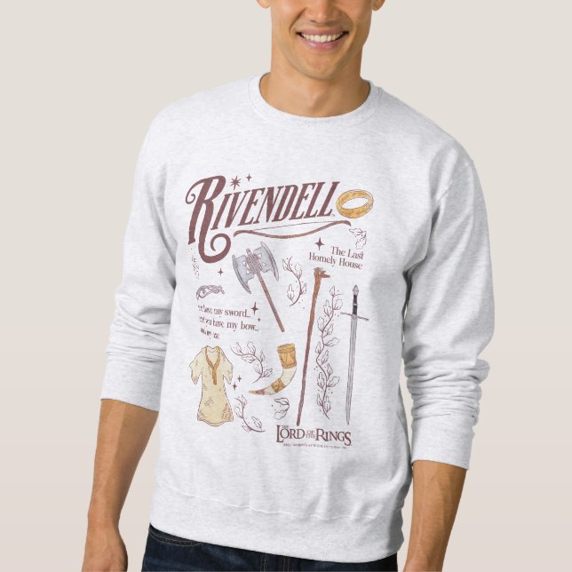 RIVENDELL™ Vattenfärgskollagegrafik Lång Ärmad Tröja (Framsida)