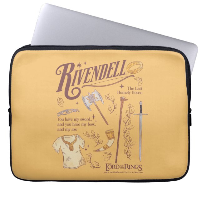 RIVENDELL™ Watercolor Collage Graphic Laptop Fodral (Framsidan)