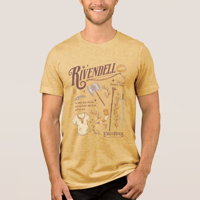 RIVENDELL™ Watercolor Collage Graphic T Shirt (Framsida)
