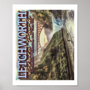 RIVER CANOEING - LETCHWORTH STATE PARK - NEW YORK POSTER