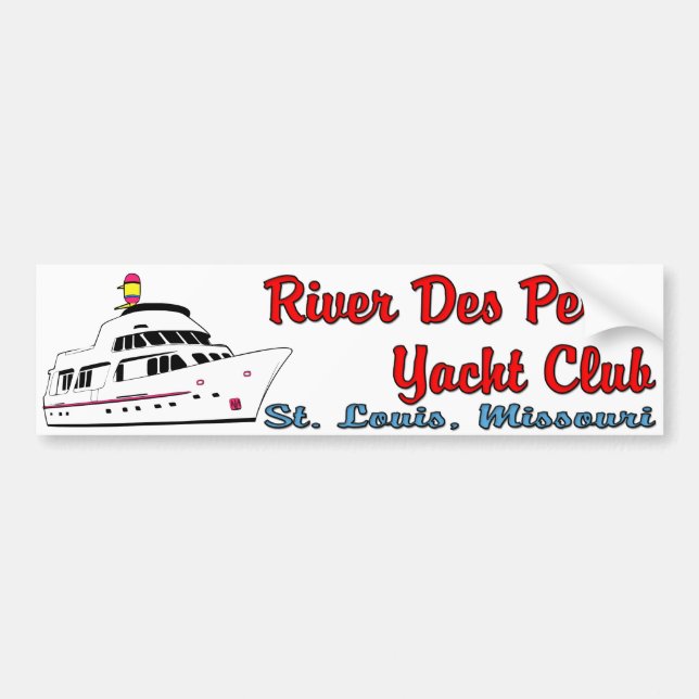 River Des Peres Yacht Klubb Bumper Sticker Bildekal (Framsidan)