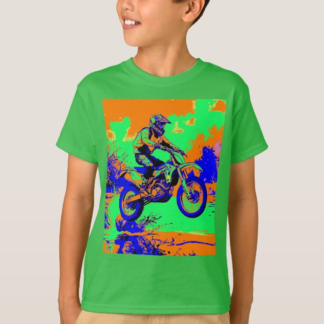 River Hopping - Motocross Rider T Shirt (Framsida)