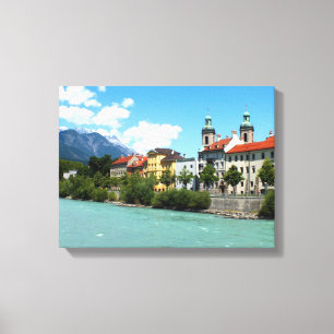 River Inn i Innsbruck Canvastryck