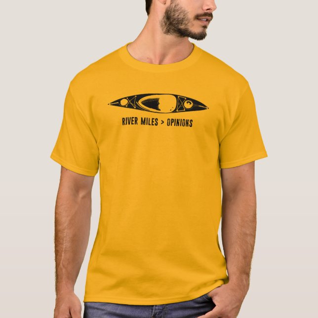 River Miles > Opinions Kayak T Shirt (Framsida)