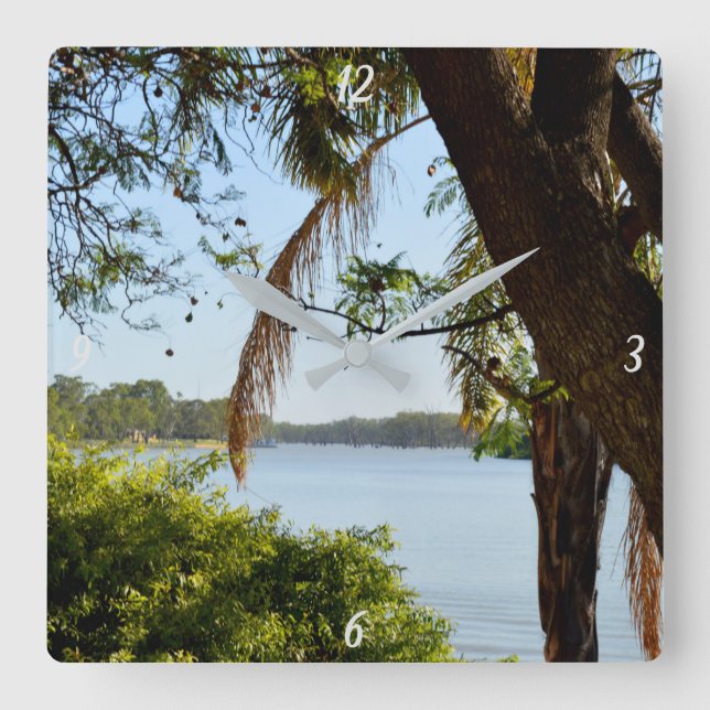 River Murray, Australien, View, Wall Clock Fyrkantig Klocka (Framsida)