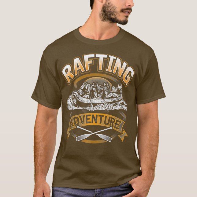River Rafting Whitewater Adventure Paddle Team T Shirt (Framsida)