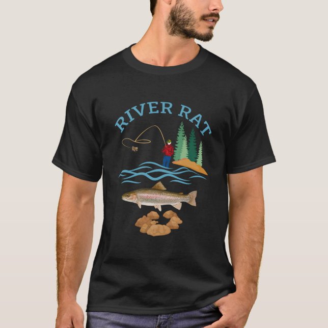 River Rat Fishing T Shirt (Framsida)