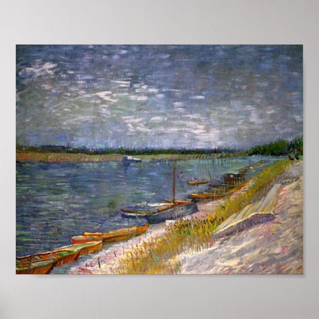 River & Rving Boats Van Gogh Fine Art Poster (Framsidan)