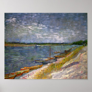 River & Rving Boats Van Gogh Fine Art Poster