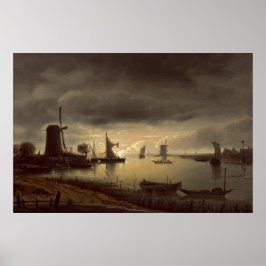 River Scene - Anthonie van Borssom Fine Art Poster