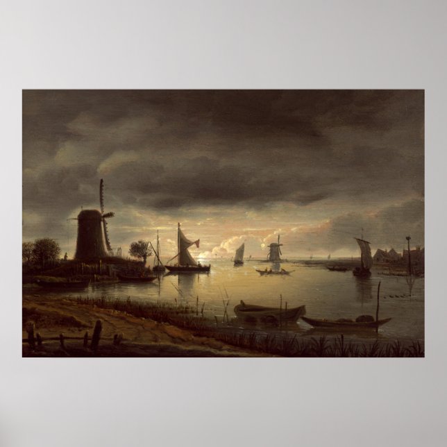 River Scene - Anthonie van Borssom Fine Art Poster (Framsidan)
