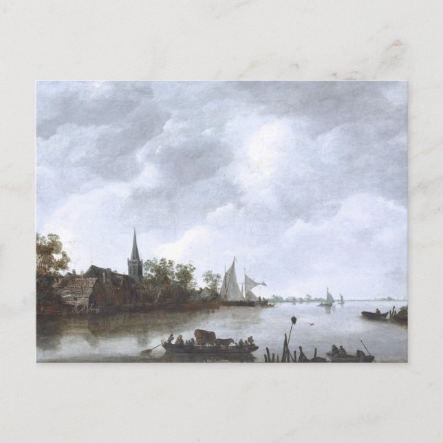 River View med en Village Church Vykort (Framsida)