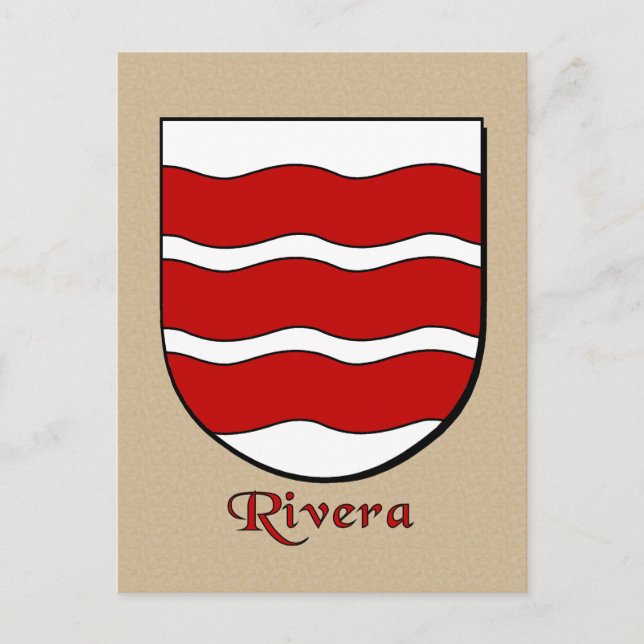 Rivera Family Heraldic Shield Vykort (Framsida)
