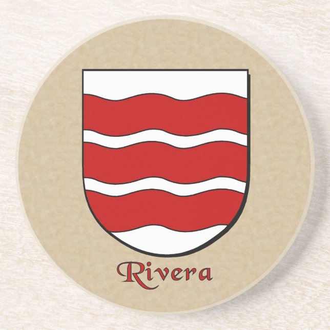 Rivera Heraldic Shield Underlägg Sandsten (Framsidan)