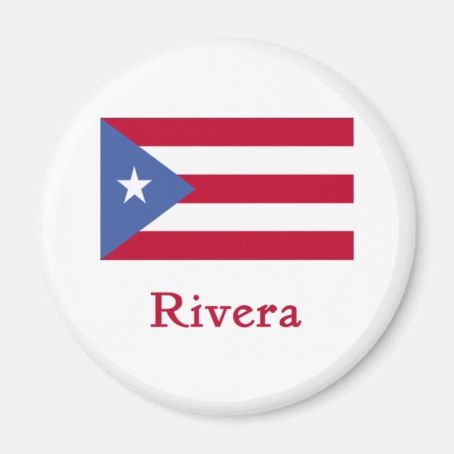 Rivera Puerto Rican Flagga Magnet (Framsidan)