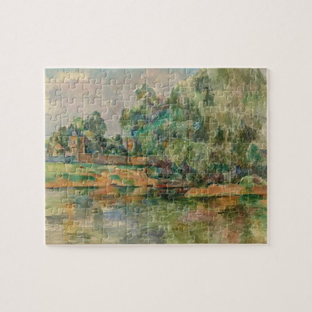 Riverbank av Paul Cezanne Puzzle Pussel (Horisontell)