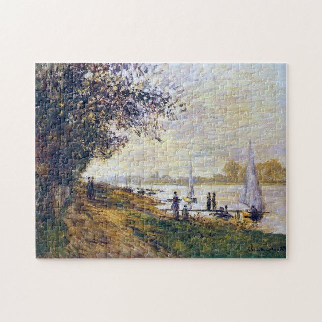Riverbank Petit-Gennevilliers, Sunset Monet Bra Pussel (Horisontell)