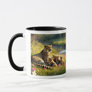 "Riverbank Serenity with Cheetahs" Mugg