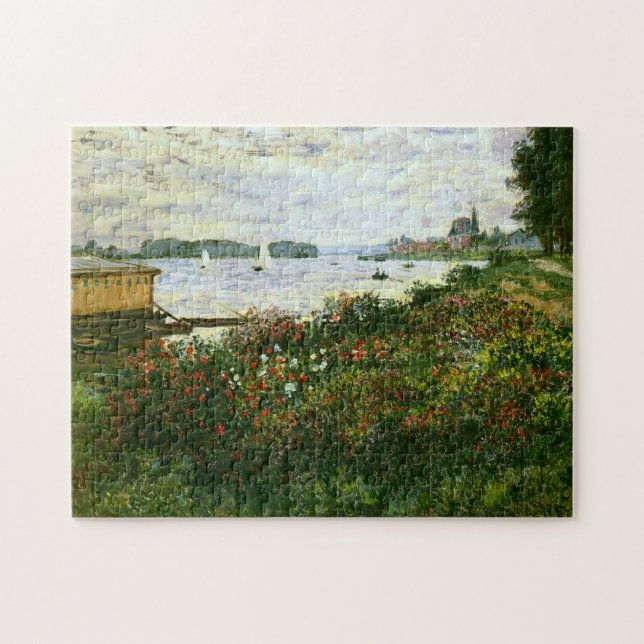 Riverbank vid Argenteuil Monet Fine Art Pussel (Horisontell)