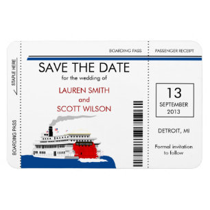Riverboat Boarding Pass Spara datum magneter