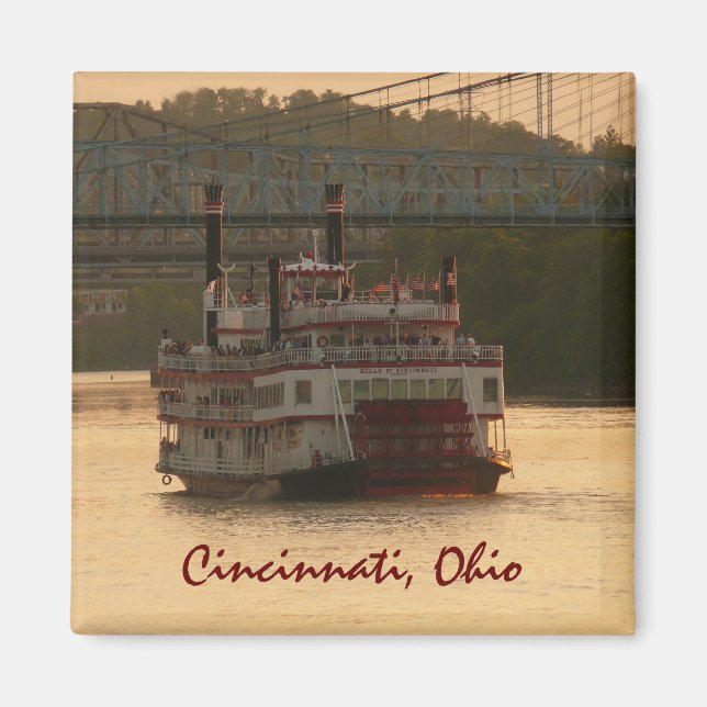 Riverboat-on Ohio River Magnet (Framsidan)