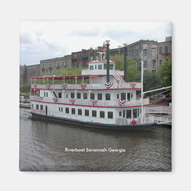 Riverboat Savannah Georgia Magnet (Framsidan)