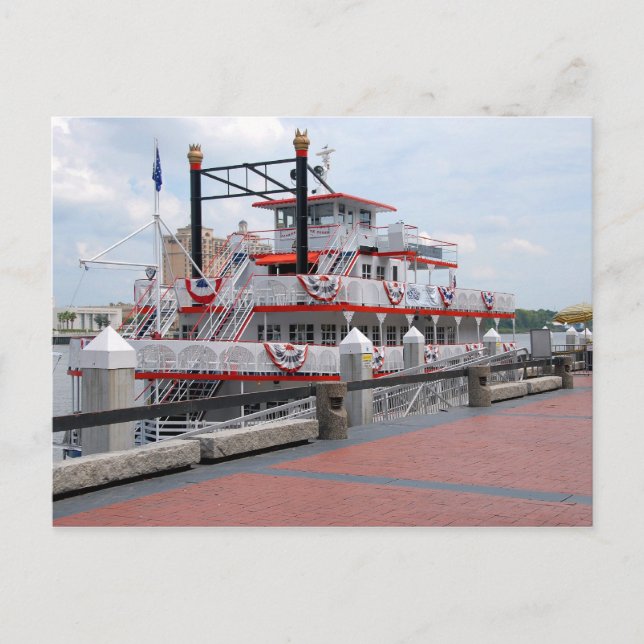 Riverboat Savannah Georgia Vykort (Framsida)