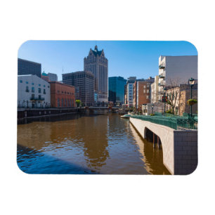 Riverfront från kilbourn street i milwaukee magnet
