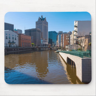 Riverfront från kilbourn street i milwaukee musmatta