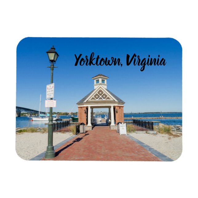 Riverpromenad i Yorktown Virginia Magnet (Horisontell)