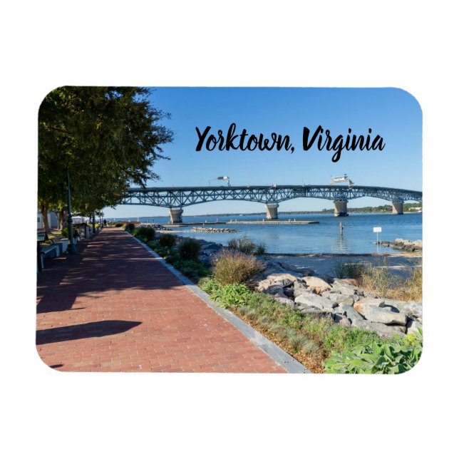 Riverpromenad i Yorktown Virginia Magnet (Horisontell)
