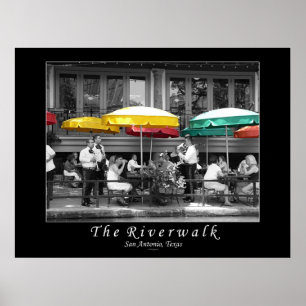 Riverpromenaden i San Antonio, Texas Poster